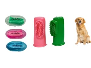 Cepillo dedo para dientes de mascota con estuche